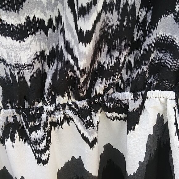 C. Luce Black & White Scoop Neck Long Sleeve Women's Dress - L - Picture 8 of 16